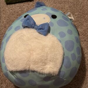 Blue and White Plush Dinosaur Squishmallow